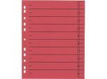 Schäfer Shop Select Trennblätter, mit Taben, DIN A4- Format, Linienaufdruck, Universallochung, 100 Stück, rot