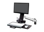 Monitor-Wandhalterung Ergotron StyleView Steh-Sitz Combo 45-266-026, inkl. Tastaturablage, Sitz- & Steharbeitsplatz, bis 13,2 kg, höhenverstellbar, VESA, Aluminium