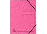 Exacompta Eckspannmappe, DIN A4, mit Gummizug, beschriftbar, Colorspan-Karton, 355 g/m², rosa