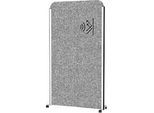 Mobiles MAUL Stellwandsystem MAULcocoon Akustik, B 1000 x H 1800 mm, dunkelgraue Oberfläche, silber