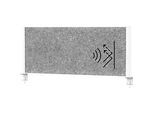 MAUL Tisch-Trennwand MAULconnecto, Akustikvlies 4000 g/m², Aluminiumprofil, B 1200 x H 500 mm, Akustik dunkelgrau, weiss