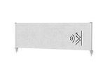 MAUL Tisch-Trennwand MAULconnecto, Akustikvlies 4000 g/m², Aluminiumprofil, B 1600 x H 500 mm, Akustik hellgrau, silber