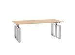 Schreibtisch QUANDOS BOX, Kufengestell, Rechteck, B 2000 x T 900 x H 720 - 820 mm, Kirsche Romana