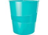 LEITZ® Papierkorb WOW, 15 Liter, eisblau