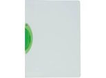Klemmhefter Kolma Easy Plus, A4, für bis zu 30 Blatt, transparenter KolmaFlex-Kunststoff, mit grüner Klemme