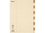 Register Biella, für DIN A4, 12-teilig, numerisch 1-12, blanko Taben, 4-fach Lochung, Indexdruck, L 297 x B 225 mm, Recyclingkarton, beige