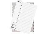 Biella Register, für DIN A4, 20-teilig, numerisch 1-10, nummerierte Taben, Universallochung, Indexdruck, L 296 x B 226 mm, Polypropylen, grau