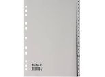 Biella PP Register, für DIN A4, 24-teilig, alphabetisch A-Z, Universallochung, L 296 x B 226 mm, Polypropylen, grau