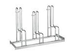 Bügelparker, 1-seitig, für Reifen bis B 55 mm, B 1050 x T 1850 x H 740 mm, Stahl feuerverzinkt, 3 Einstellplätze, zerlegt
