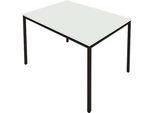 Schäfer Shop Pure Stahlrohrtisch, Rechteck, Quadratrohrfuss, B 1400 x T 700 x H 720 mm, lichtgrau/schwarz