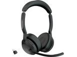 Headset Jabra Evolve2 55 link380c Stereo, Reichweite bis 30 m, bis 10 h, UC-optimiert, schwarz