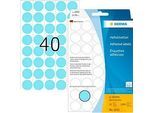 HERMA Klebepunkte 2253, Ø 19 mm, selbstklebend, permanenthaftend, per Hand beschreibbar, 1280 Stück auf 32 Blatt, FSC®-Papier, blau