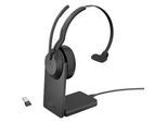 Headset Jabra Evolve2 55 link380a Mono, mit Ladestation, Reichweite bis 30 m, bis 10 h, MS-Teams optimiert, schwarz