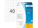 HERMA Klebepunkte 2250, Ø 19 mm, selbstklebend, permanenthaftend, per Hand beschreibbar, 1280 Stück auf 32 Blatt, FSC®-Papier, weiss