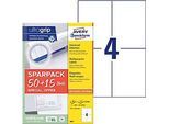 Avery Zweckform Etiketten 6601, universal, ultragrip, geeignet für Inkjet- & Laserdrucker, 105 x 148 mm, 260 Stück/65 A4-Bogen, FSC®-Papier, weiss