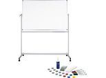 Mobiles Whiteboard Maul MAULstandard, 1000 x 2000 mm, 2-seitig, drehbar + Whiteboard Zubehörset, 31-teilg