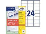 Avery Zweckform Etiketten 6602, universal, ultragrip, geeignet für Inkjet- & Laserdrucker, 70 x 36 mm, 1560 Stück/65 A4-Bogen, FSC®-Papier, weiss