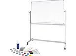 Mobiles Whiteboard Maul MAULstandard, 1000 x 1500 mm, 2-seitig, drehbar + Whiteboard Zubehörset, 31-teilg