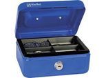 Rieffel Geldkassette VT-GK 1, Zylinderschloss, Stahlblech, B 153 x T 120 x H 70 mm, blau