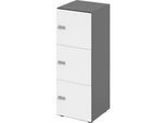Schliessfachschrank Topas Line, 3 Ordnerhöhen, 3 Fächer, Zahlenschloss, B 400 x T 420 x H 1100 mm, graphit/weiss