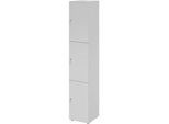 Schliessfachschrank Topas Line, 6 Ordnerhöhen, 3 Fächer, Zylinderschloss, B 400 x T 420 x H 2156 mm, grau/grau