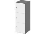 Schliessfachschrank Topas Line, 3 Ordnerhöhen, 3 Fächer, Zylinderschloss, B 400 x T 420 x H 1100 mm, graphit/weiss