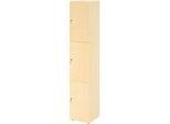Schliessfachschrank Topas Line, 6 Ordnerhöhen, 3 Fächer, Zylinderschloss, B 400 x T 420 x H 2156 mm, Ahorn/Ahorn