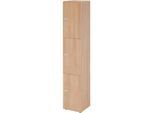 Schliessfachschrank Topas Line, 6 Ordnerhöhen, 3 Fächer, Zahlenschloss, B 400 x T 420 x H 2156 mm, Nussbaum/Nussbaum