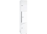Schliessfachschrank Topas Line, 6 Ordnerhöhen, 3 Fächer, Zylinderschloss, B 400 x T 420 x H 2156 mm, weiss/weiss