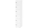 Schliessfachschrank 6OH Weiss,6xZS