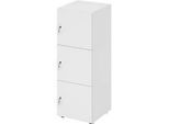 Schliessfachschrank Topas Line, 3 Ordnerhöhen, 3 Fächer, Zylinderschloss, B 400 x T 420 x H 1100 mm, weiss/weiss