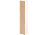 Schliessfachschrank Topas Line, 6 Ordnerhöhen, 6 Fächer, Zahlenschloss, B 400 x T 420 x H 2156 mm, weiss/Eiche