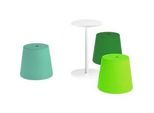 Nowy Styl Sitzhocker-Set Versi, Pouf-Set, 3 Sitzhocker inklusive Tisch, grün/hellgrün/türkis/weiss