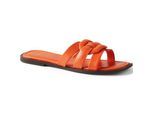 Leder-Sandalen, Damen, Orange, Leder, by Lands' End