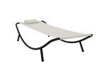 vidaXL Gartenbett Creme 200x90 cm Stahl