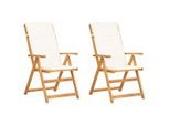 vidaXL Verstellbare Gartenstühle 2 Stk. Braun Massivholz Akazie