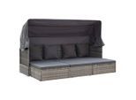 vidaXL Garten-Sonneninsel mit Dach Grautöne Poly Rattan