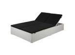 vidaXL Sonnenliege mit Auflage Poly Rattan Schwarz
