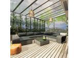 vidaXL 10-tlg. Garten-Lounge-Set mit Auflagen Poly Rattan Grau
