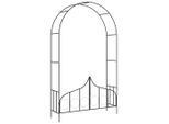 vidaXL Rosenbogen mit Tor Schwarz 138 x 40 x 238 cm Eisen