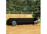 vidaXL 4-tlg. Garten-Sofagarnitur mit Auflagen Poly Rattan Schwarz