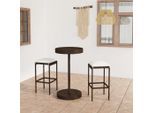 vidaXL 3-tlg. Gartenbar-Set mit Kissen Poly Rattan Braun