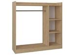 Mid.you Kleiderschrank , Honigeiche , Holzwerkstoff , 2 Fächer , 124x120x35 cm , ohne Türen , Schlafzimmer, Komplette Schlafzimmer und Serien, Schlafzimmerserien