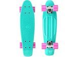 Skateboard STAR-SKATEBOARD, blau (helltürkis, pink), Skate-/Longboards, Kinder, Kicktail