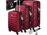 KESSER® 3tlg. Hartschalenkofferset Hartschalenkoffer Reisekoffer Set Reisekofferset Trolley Koffer Inkl. Kofferwaage + Gepäckanhänger Rollkoffer Schloss 4 Rollen ABS-Hartschale Teleskopgriff M-L-XL
