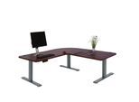 Eck-Schreibtisch MCW-D40, Computertisch elektrisch höhenverstellbar 178x178cm 84kg MVG ~ Kirsch-Dekor, anthrazit-grau