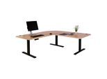Eck-Schreibtisch MCW-D40, Computertisch elektrisch höhenverstellbar 178x178cm 84kg MVG ~ hellbraun, schwarz