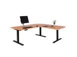Eck-Schreibtisch MCW-D40, Computertisch elektrisch höhenverstellbar 178x178cm 84kg MVG ~ Eiche-Dekor, schwarz