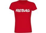 multifanshop Damen T-Shirt - Freiburg - Textmarker - Druck weiß - Frauen