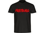 multifanshop Kinder T-Shirt - Freiburg - Textmarker - Druck rot - Kind